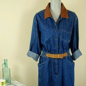 Liz Claiborne Blue Denim Long Sleeve Dress